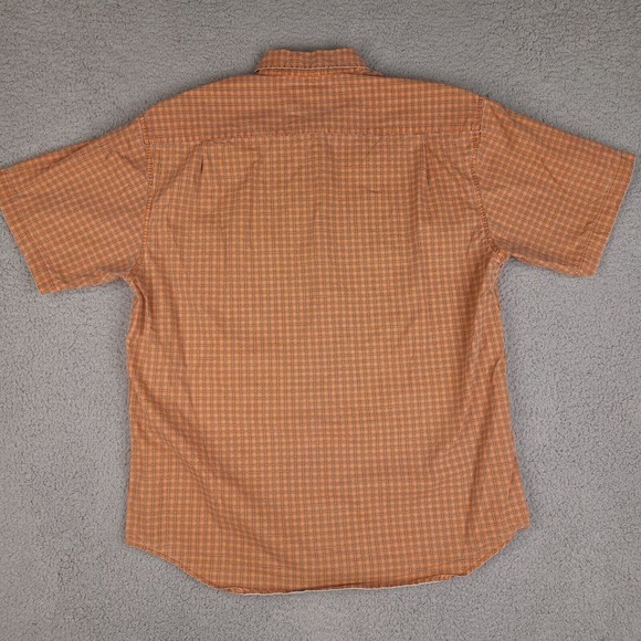 American Eagle Shirt Mens Medium Orange Plaid Button Down Short Sleeve Cotton - Picture 7 of 12
